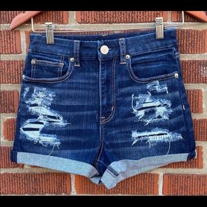 American Eagle Curvy Hi Rise Shortie Stretch Short